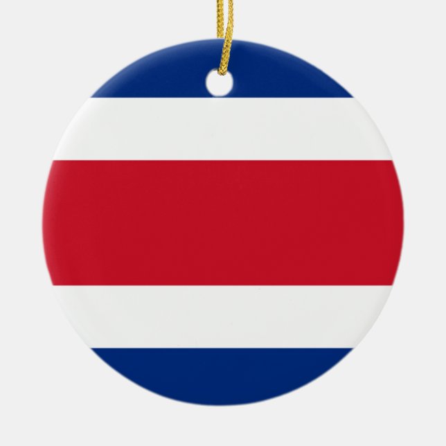 Costa Rica flag Ceramic Tree Decoration (Front)