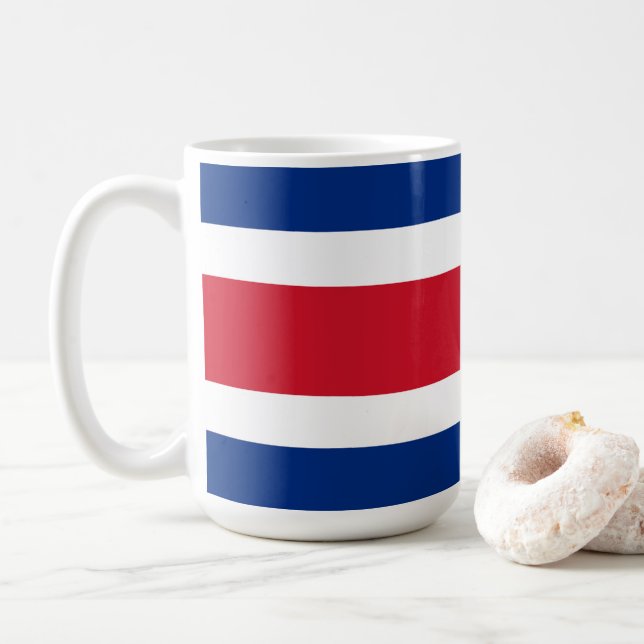 Costa Rica flag Coffee Mug (With Donut)