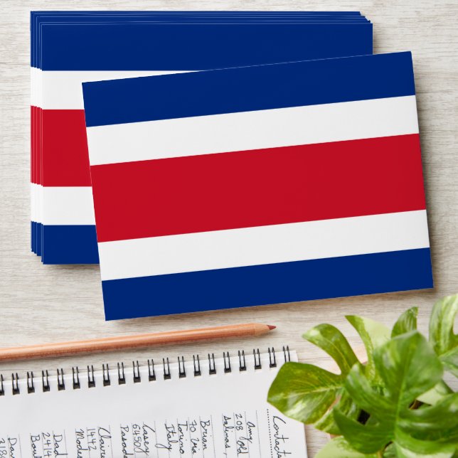 Costa Rica flag Envelope (Stacked)