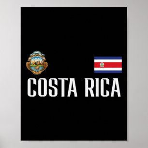 Costa Rica Flag Footll Soccer Fan Men Women Kids Poster