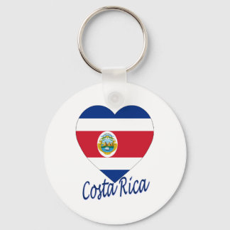 Costa Rica Flag Heart Key Ring