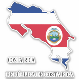 Costa Rica Flag Map Outline