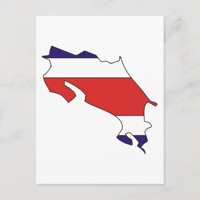 Costa Rica flag map Postcard (Front)