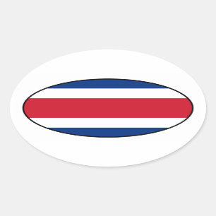 Costa Rica Flag Oval Sticker