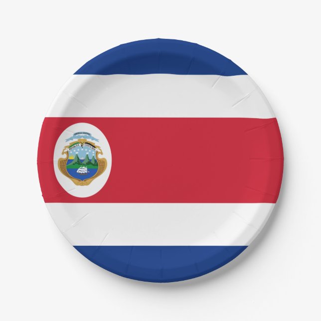 Costa Rica flag Paper Plate (Front)