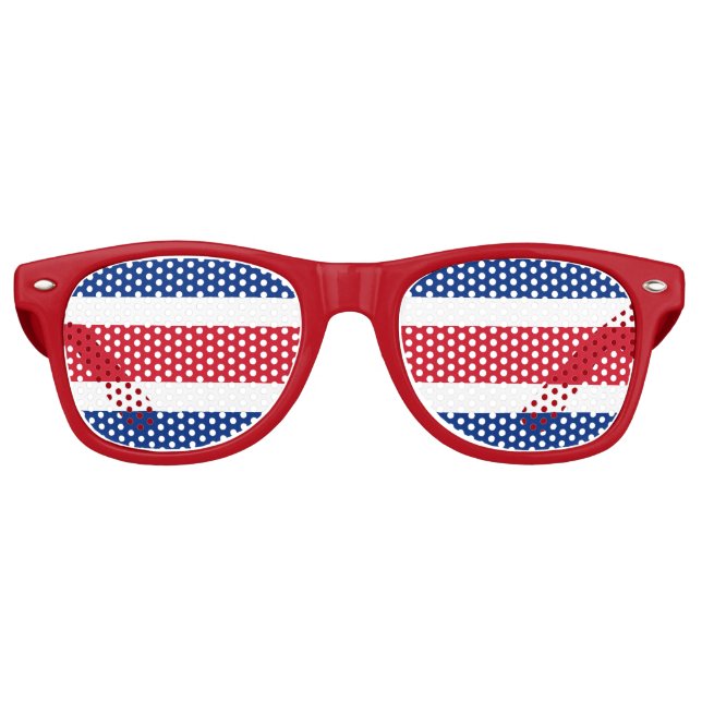 Costa Rica Flag Party Shades Sunglasses (Front)