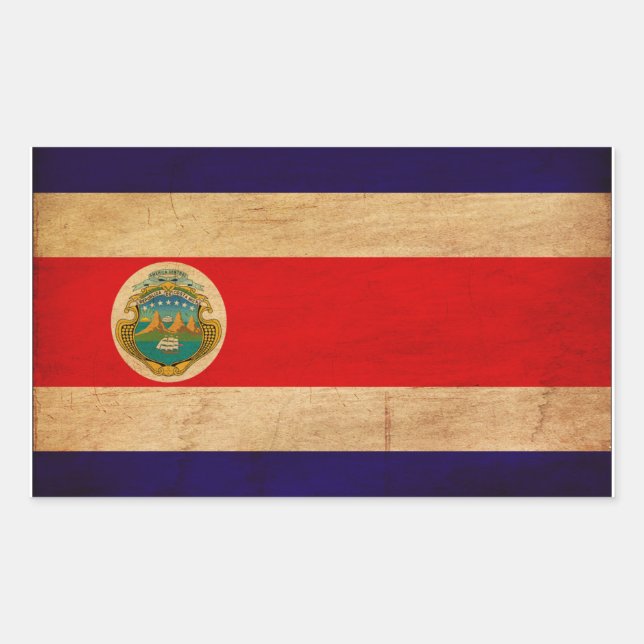 Costa Rica Flag Rectangular Sticker (Front)