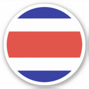 Costa Rica Flag Round Sticker