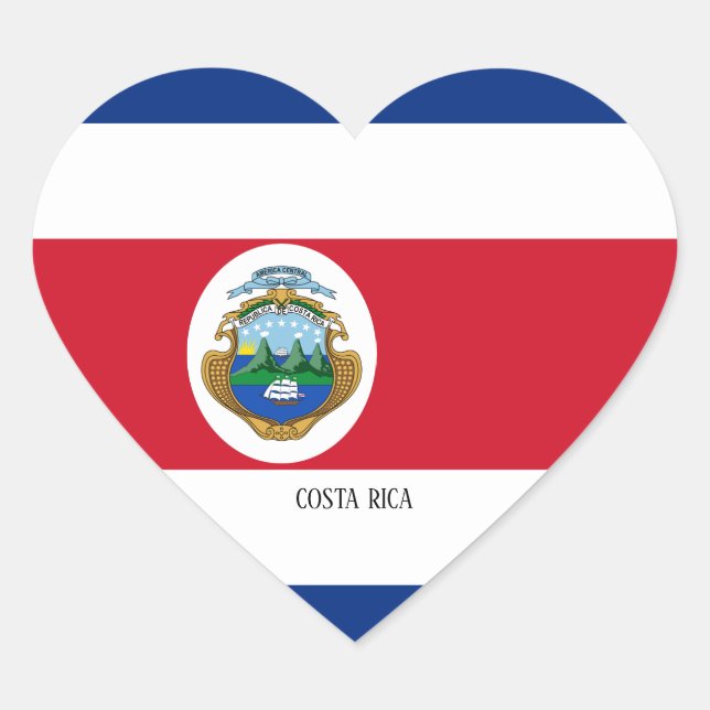 Costa Rica Flag Splendid Patriotic Heart Sticker (Front)