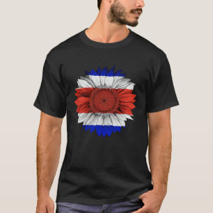 Costa Rica Flag Sunflower Costa Rican Roots Proud T-Shirt