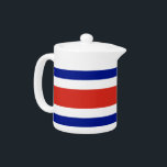 Costa Rica Flag Teapot<br><div class="desc">Add a touch of Costa Rican pride to your tea time with our elegant teapot featuring the flag of Costa Rica! Crafted with meticulous attention to detail, this teapot is more than just a functional item—it’s a celebration of Costa Rica’s heritage and cultural pride. The vibrant design prominently showcases the...</div>