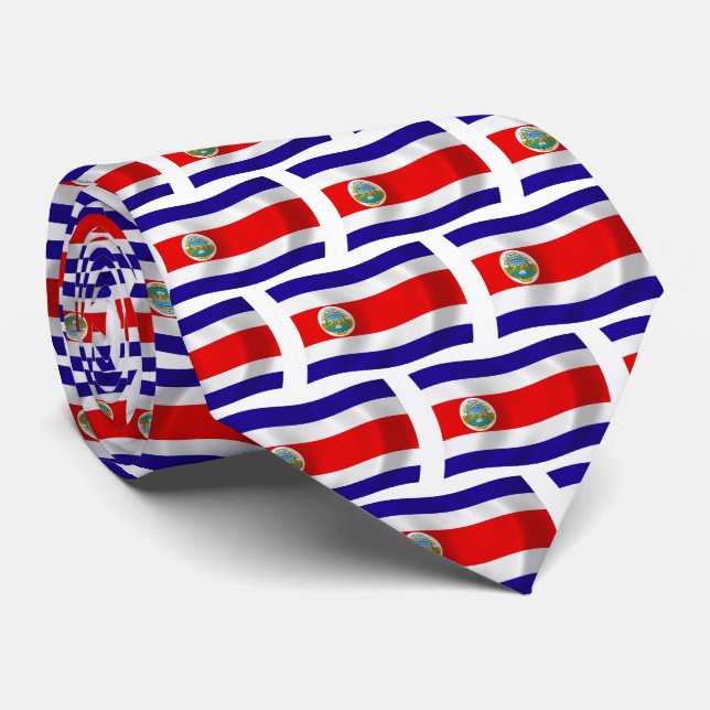 Costa Rica Flag Tie (Rolled)