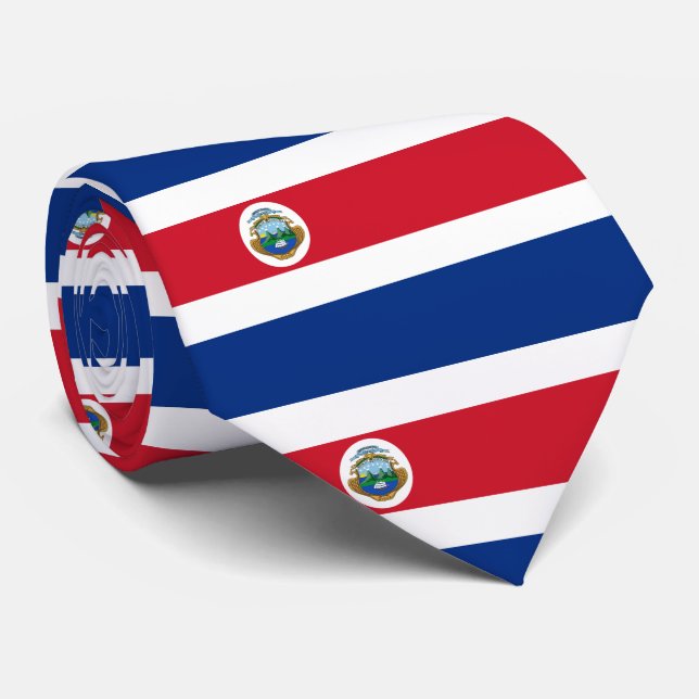 Costa Rica flag Tie (Rolled)