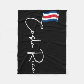 Costa Rica Flag Vacation Tropical Pura Vida Costa Fleece Blanket