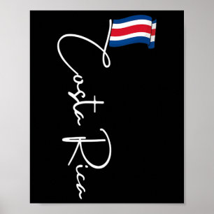 Costa Rica Flag Vacation Tropical Pura Vida Costa Poster