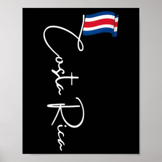 Costa Rica Flag Vacation Tropical Pura Vida Costa  Poster
