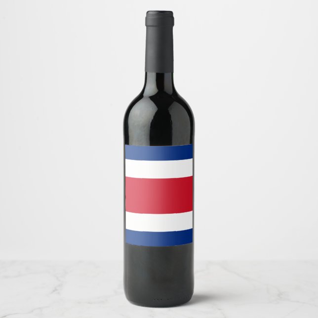 Costa Rica Flag Wine Label (Front)