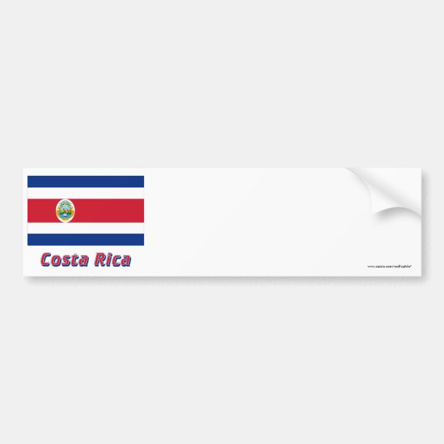 Costa Rica Flag with Name Bumper Sticker (Front)