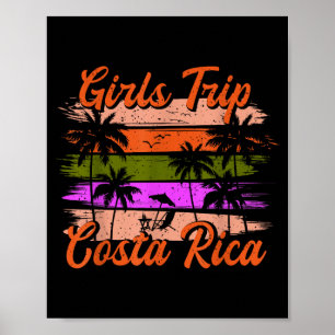 Costa rica girls trip matching summer vacation poster