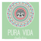 Costa Rica Green Sloth Mandala Art Print