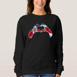 Costa Rica Haiti Flag Costa Rican Haitian Heart 1 Sweatshirt