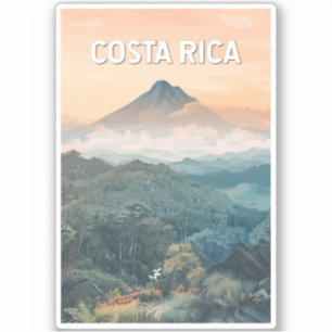 Costa Rica Illustration Travel Art Vintage