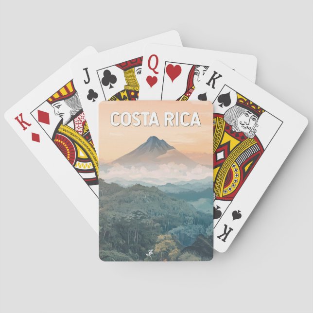 Costa Rica Illustration Travel Art Vintage Playing Cards (Back)