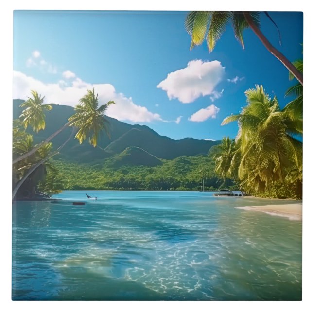 Costa Rica Island Paradise  Tile (Front)