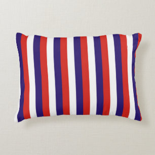 Costa Rica laos flag stripes blue red white patter Decorative Cushion