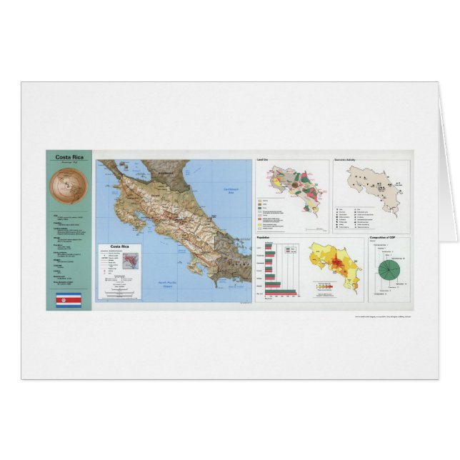 Costa Rica Map 1991 (Front Horizontal)