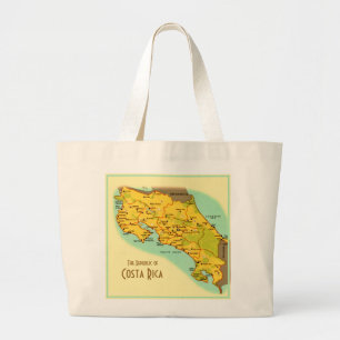 Costa Rica Map  Large Tote Bag