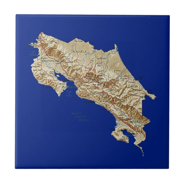 Costa Rica Map Tile (Front)