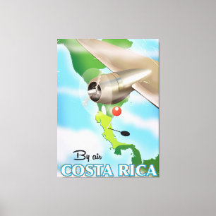 Costa Rica Map vintage travel poster Canvas Print