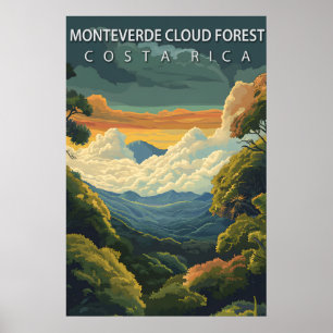Costa Rica Monteverde Cloud Forest Travel Poster