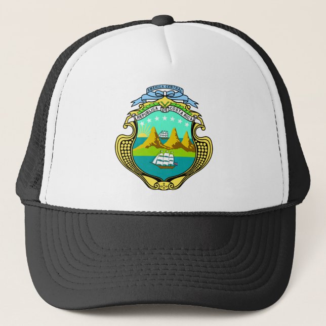 Costa Rica Official Coat Of Arms Heraldry Symbol Trucker Hat (Front)