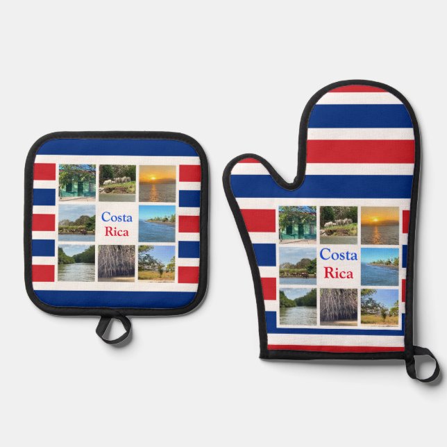 Costa Rica Oven Mitt & Pot Holder Set (Front)