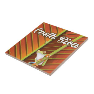 Costa Rica Poison frog travel poster Tile