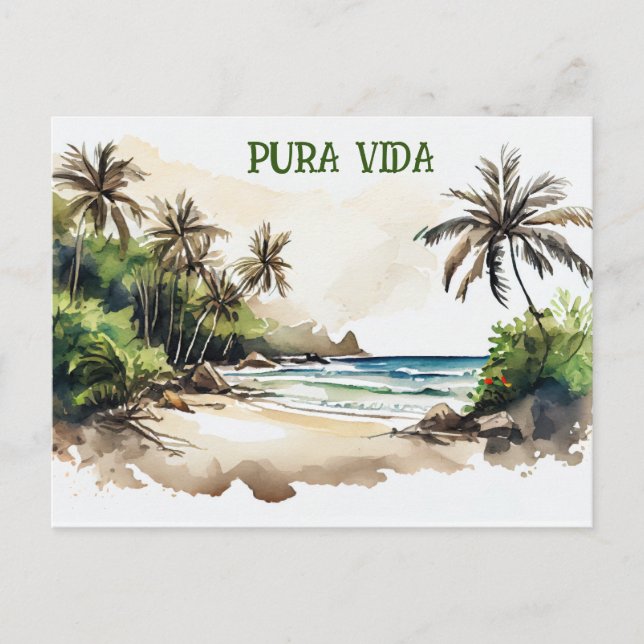 Costa Rica Pura Vida Beach Card (Front)