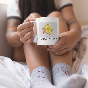 Costa Rica Pura Vida Hibiscus Flower  Coffee Mug
