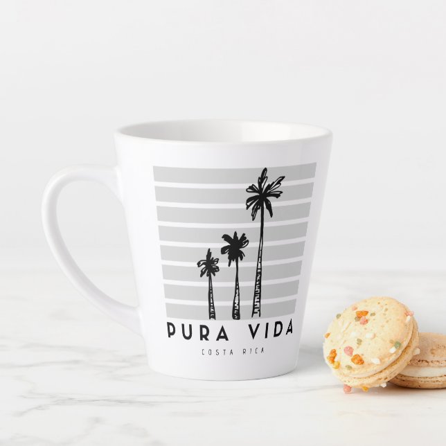 Costa Rica Pura Vida Palm Tree Coffee Latte Mug (In Situ)