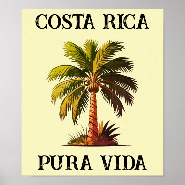Costa Rica pura vida palm tree poster (Front)