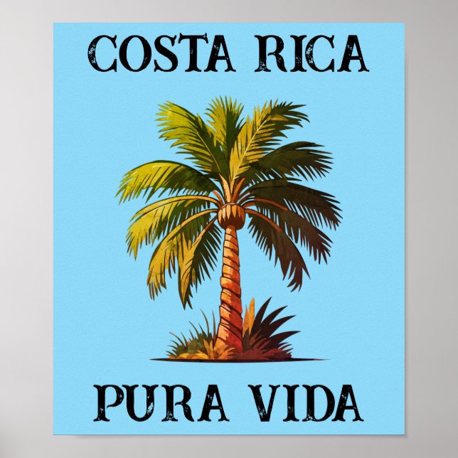 Costa Rica pura vida palm tree poster (Front)