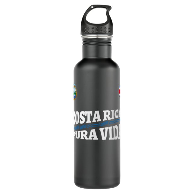 Costa Rica Pura Vida-Travel-Jersey Flag T 710 Ml Water Bottle (Front)