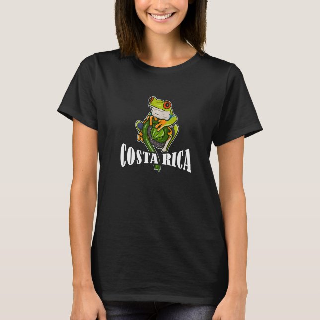Costa Rica Rainforest Protection Green Frog Frogs  T-Shirt (Front)