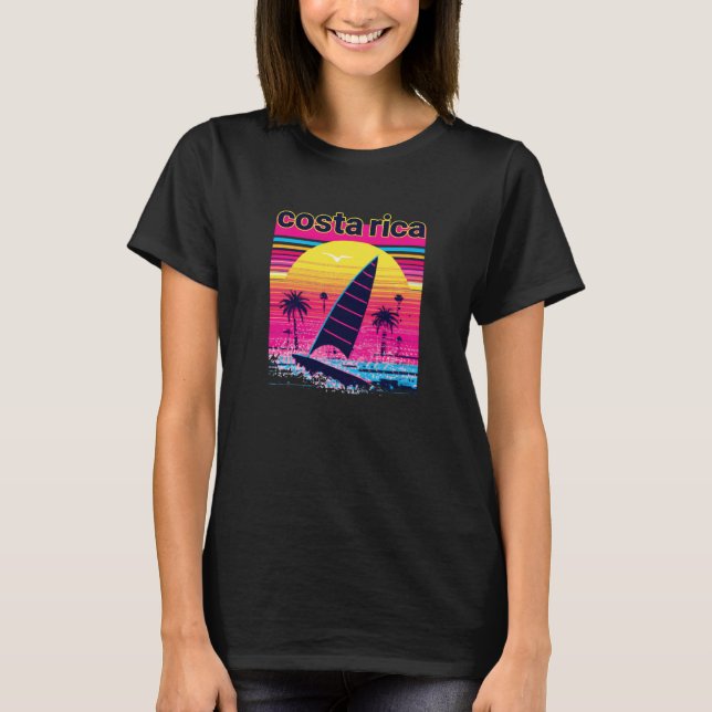 Costa Rica Retro 80s Style Souvenir Beach T-Shirt (Front)