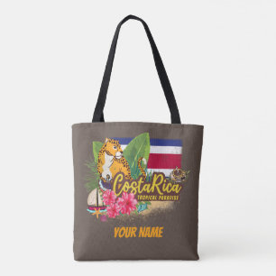 Costa Rica retro big cat vintage flag Souvenir Tote Bag