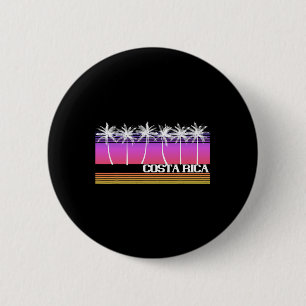 Costa Rica Retro Style Beach Island Vintage Sunset 6 Cm Round Badge