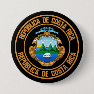 Costa Rica Round Emblem 7.5 Cm Round Badge