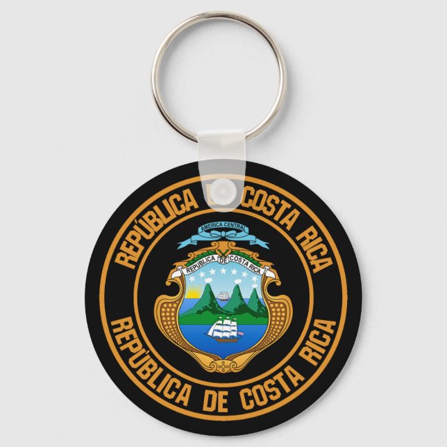 Costa Rica Round Emblem Key Ring (Front)