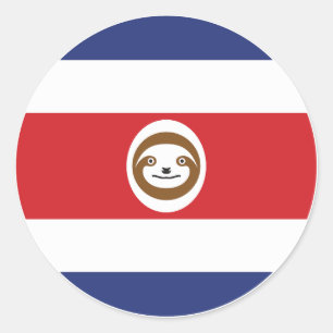 Costa Rica Sloth Costa Rican National Animal Flag Classic Round Sticker